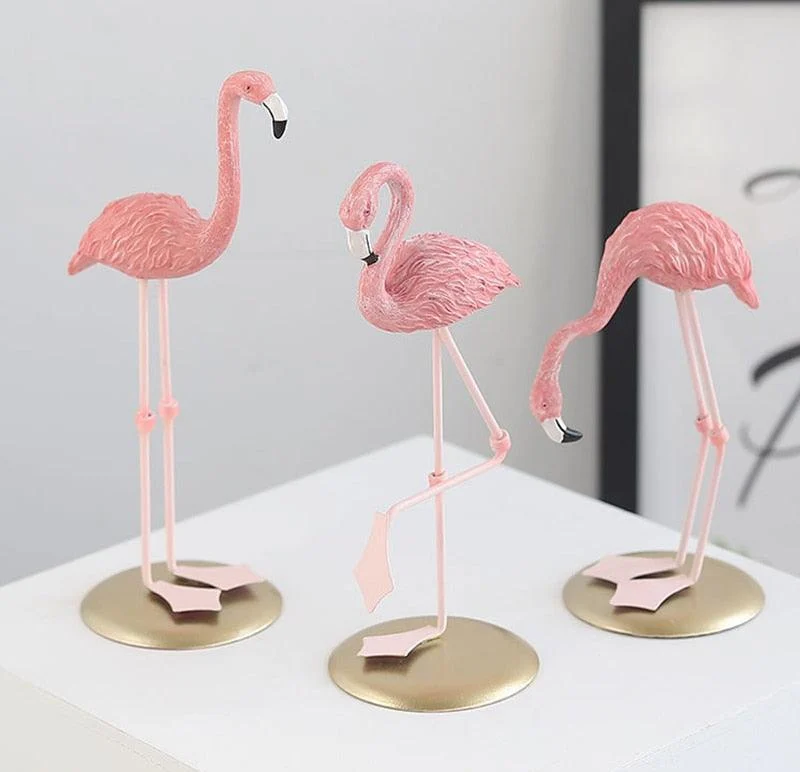 PinkFlamingoFigurine-Homeko3 Pink Flamingo Figurine - Homeko