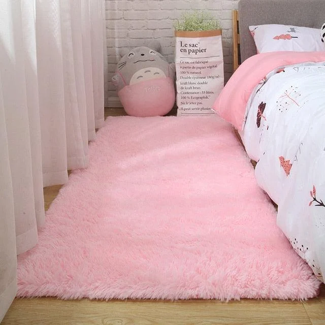 PinkGreyClassicCarpetShaggyRugsforChildrenSoftMatLivingRoom-Homeko15 Pink Grey Classic Carpet Shaggy Rugs for Children Soft Mat Living Room - Homeko