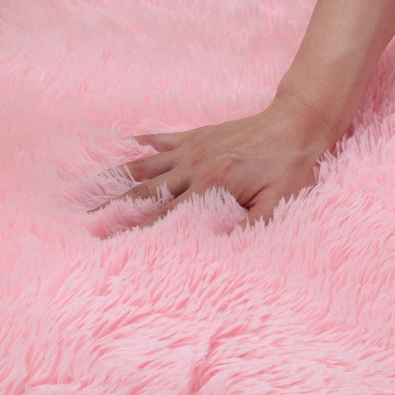 PinkGreyClassicCarpetShaggyRugsforChildrenSoftMatLivingRoom-Homeko2 Pink Grey Classic Carpet Shaggy Rugs for Children Soft Mat Living Room - Homeko