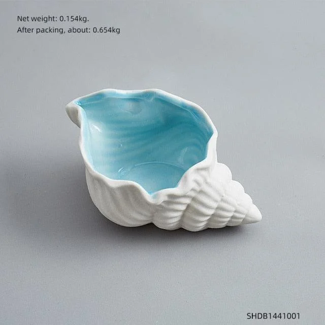 PorcelainConchAshtray-Homeko10 Porcelain Conch Ashtray - Homeko