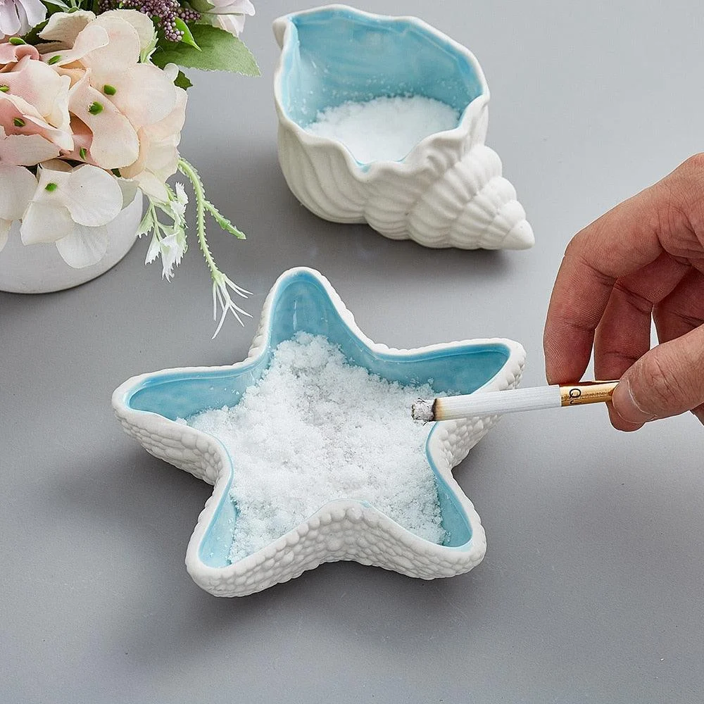 Porcelain Conch Ashtray - Homeko