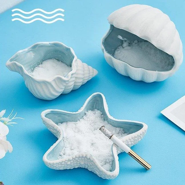 PorcelainConchAshtray-Homeko6 Porcelain Conch Ashtray - Homeko