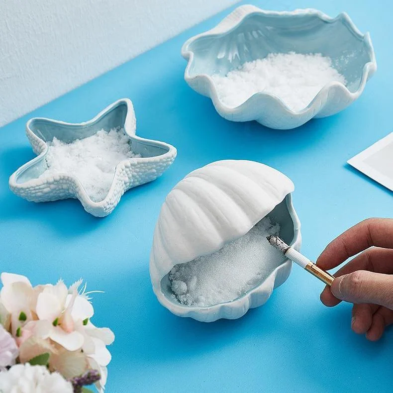 PorcelainConchAshtray-Homeko8 Porcelain Conch Ashtray - Homeko