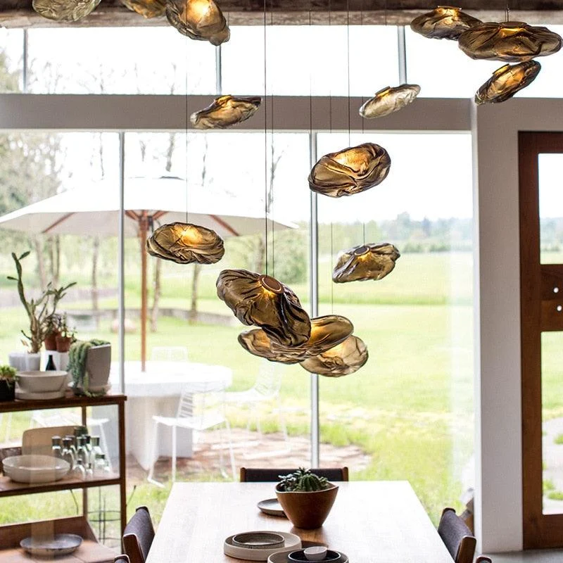PremiumClearSmokyCloudGreyBlownGlassChandelierLightingHangingLampDecorative-Homeko3 Premium Clear Smoky Cloud Grey Blown Glass Chandelier Lighting Hanging Lamp Decorative - Homeko