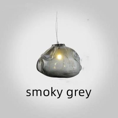 PremiumClearSmokyCloudGreyBlownGlassChandelierLightingHangingLampDecorative-Homeko8 Premium Clear Smoky Cloud Grey Blown Glass Chandelier Lighting Hanging Lamp Decorative - Homeko