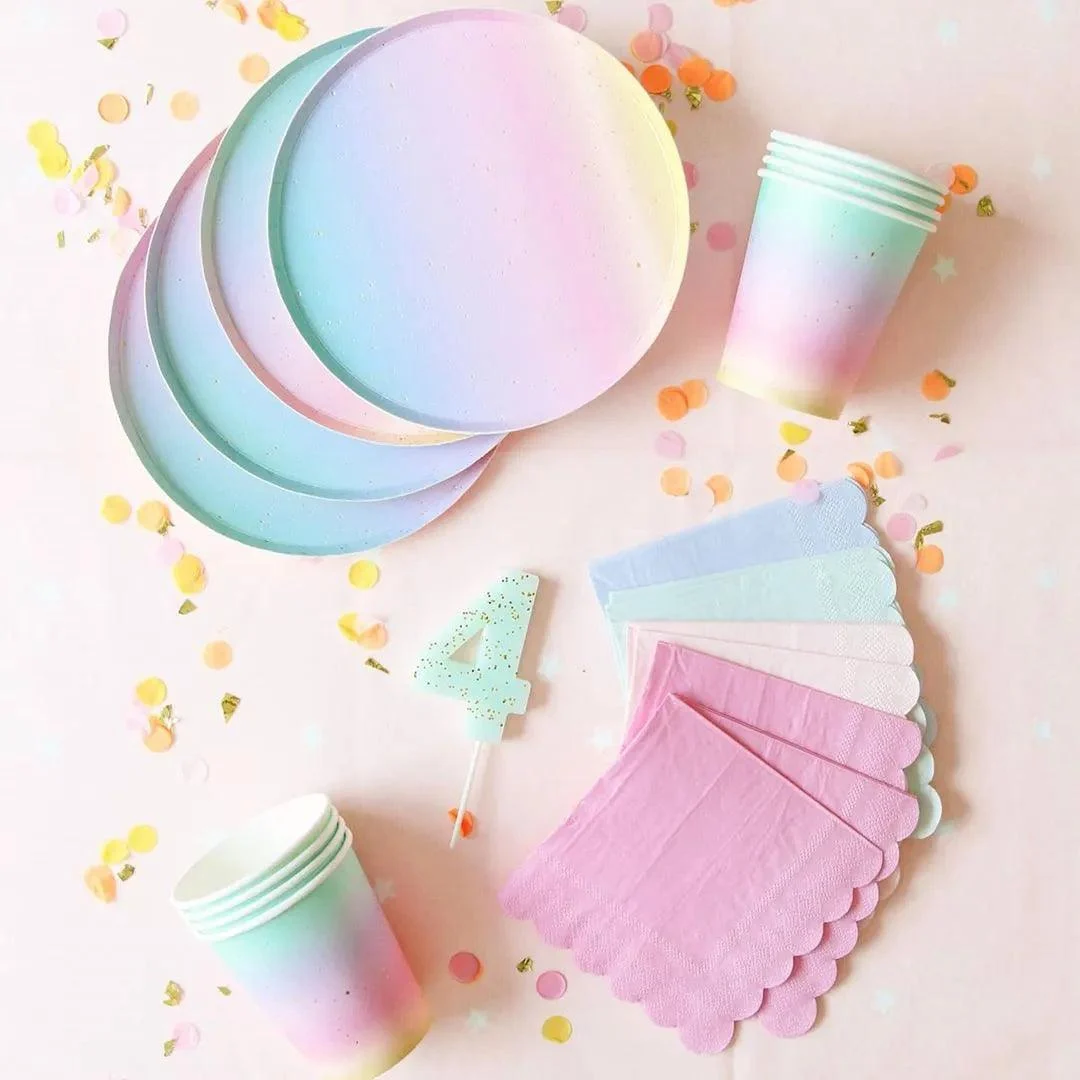 Rainbow Paper Tableware - Homeko