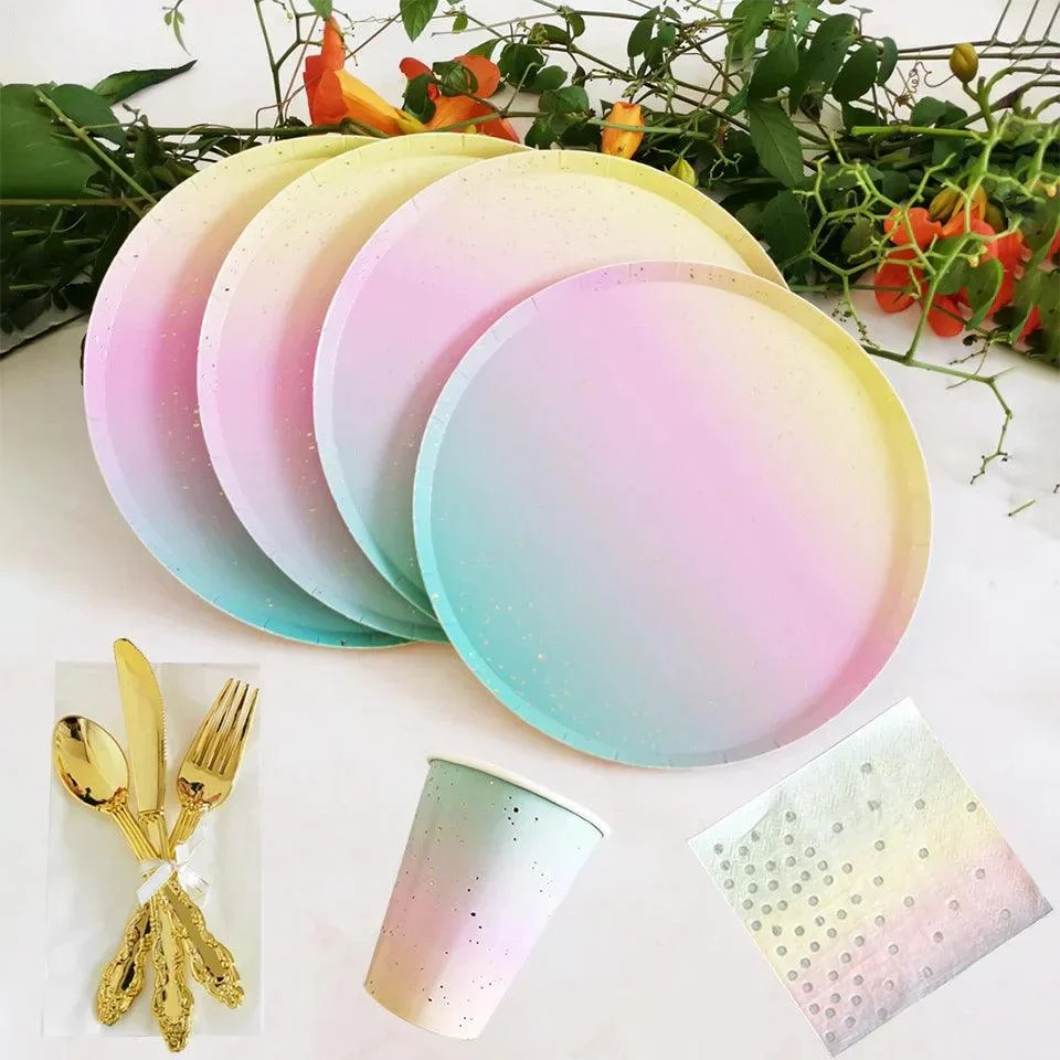 Rainbow Paper Tableware - Homeko