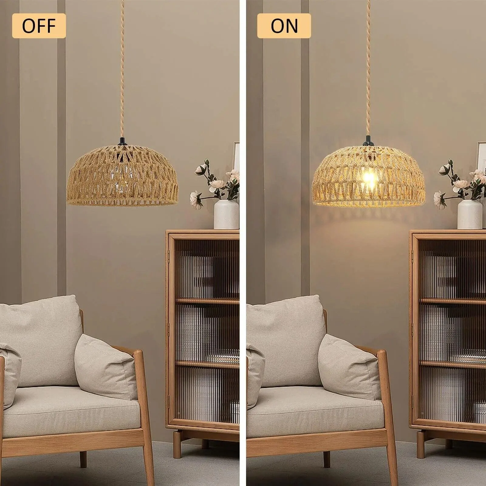 RattanPendantLightingChandelierHangingLampCeilingHandmadeHomeLivingDecor-Homeko5 Rattan Pendant Lighting Chandelier Hanging Lamp Ceiling Handmade Home Living Decor - Homeko
