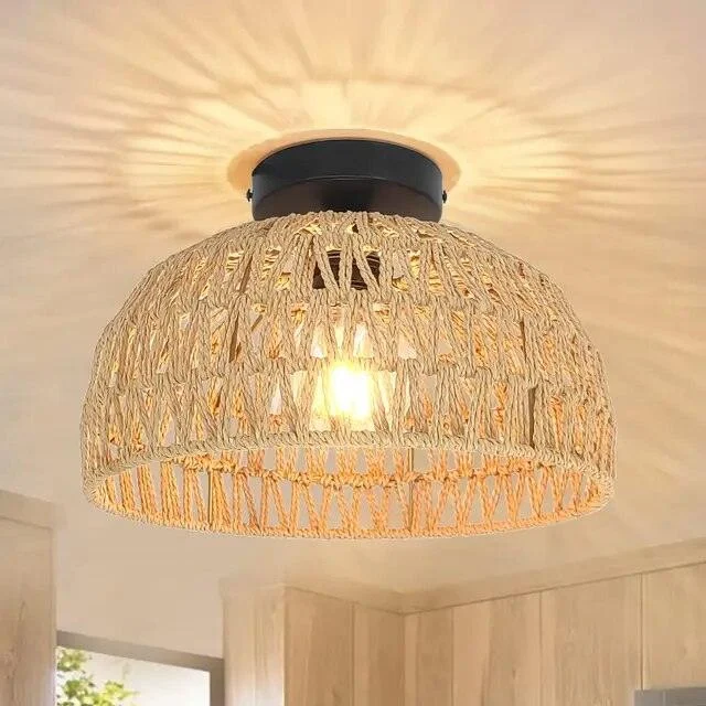 RattanPendantLightingChandelierHangingLampCeilingHandmadeHomeLivingDecor-Homeko8 Rattan Pendant Lighting Chandelier Hanging Lamp Ceiling Handmade Home Living Decor - Homeko