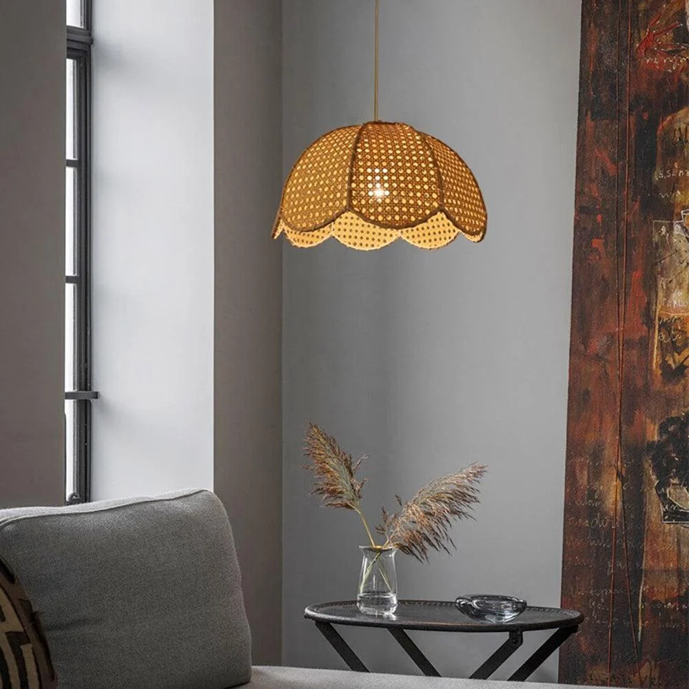 RattanScallopedDomePendantLampshadeSimplicity Rattanscallopeddomependantlampshadesimplicity