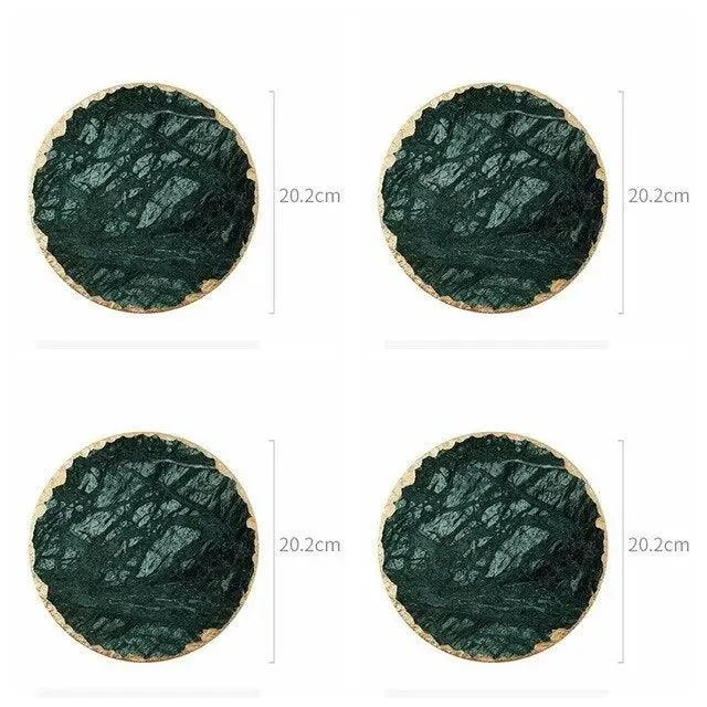 Real Emerald Marble Coaster With Gold Inlay Heat Resistant Decorfaure 1685701585