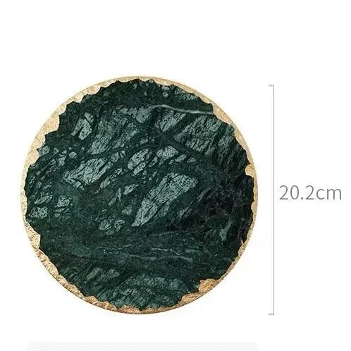 Real Emerald Marble Coaster With Gold Inlay Heat Resistant Decorfaure 1685701800