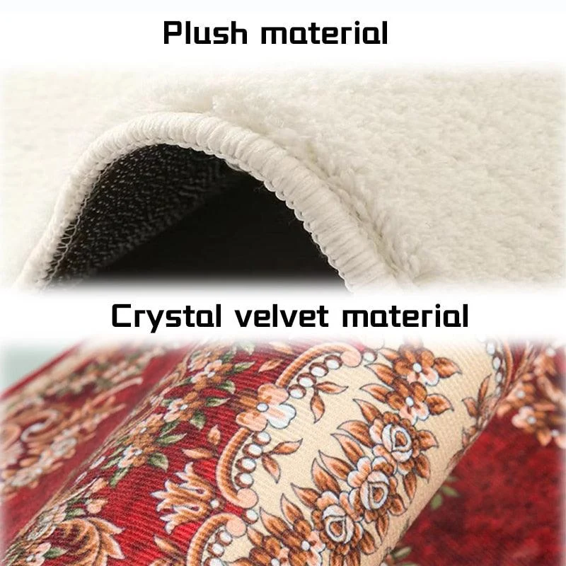 Red Blue Baroque Europe Carpet Thickened Living Room Rugs Large Decor - Homeko