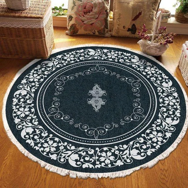 RelaxBohoTasselEuropeanRoundRugsLivingRoomCarpetsDecorationMachineWashable-Homeko14 Relax Boho Tassel European Round Rugs Living Room Carpets Decoration Machine Washable - Homeko