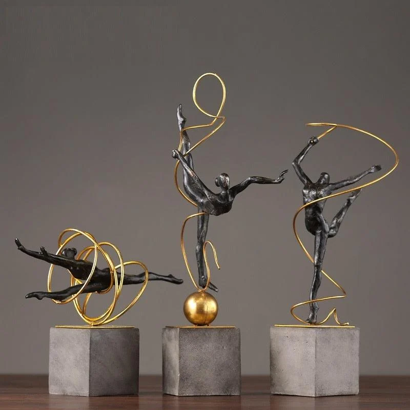 RetroBalletGirlFigurinesGymnasticsSportSculpturesandStatuesHandcraft-Homeko4 Retro Ballet Girl Figurines Gymnastics Sport Sculptures and Statues Handcraft - Homeko