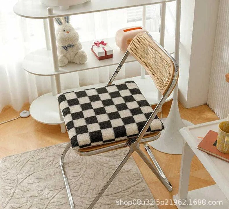Retro Checkered Seat Cushion - ISTANBULLU LTD