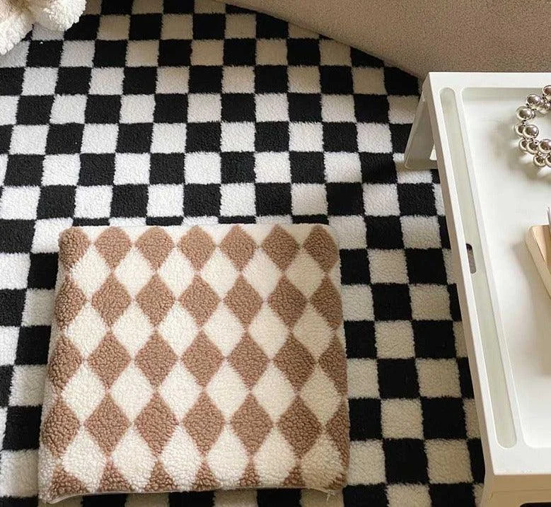 Retro Checkered Seat Cushion - ISTANBULLU LTD