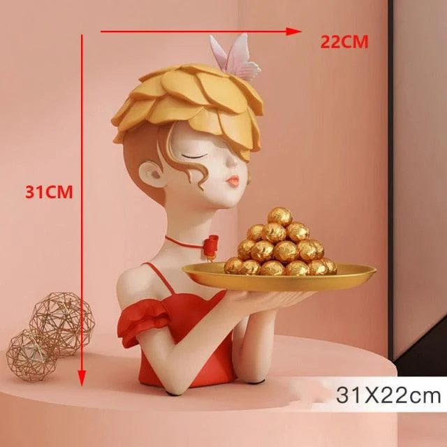 RetroFlowerHatGirlTray-Homeko1 Retro Flower Hat Girl Tray - Homeko
