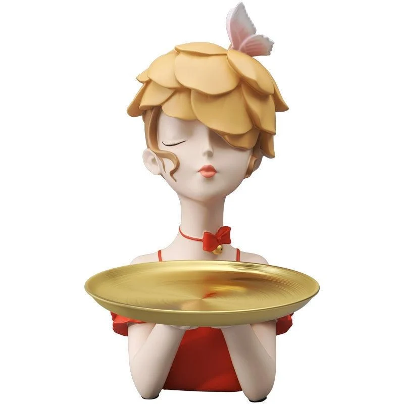 RetroFlowerHatGirlTray-Homeko5 Retro Flower Hat Girl Tray - Homeko