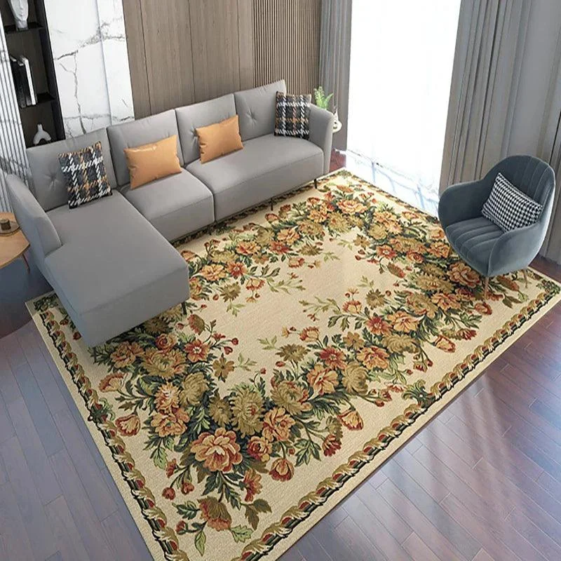 RetroFlowerRugCarpetSoftComfortableforBedroomDecoration-Homeko4 Retro Flower Rug Carpet Soft Comfortable for Bedroom Decoration - Homeko