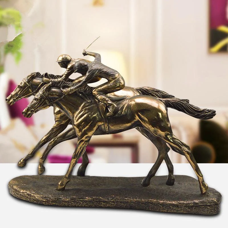 RetroHorseRacingAnimalJockeySportResinAndCopperSculpturesandStatues-Homeko2 Retro Horse Racing Animal Jockey Sport Resin And Copper Sculptures and Statues - Homeko