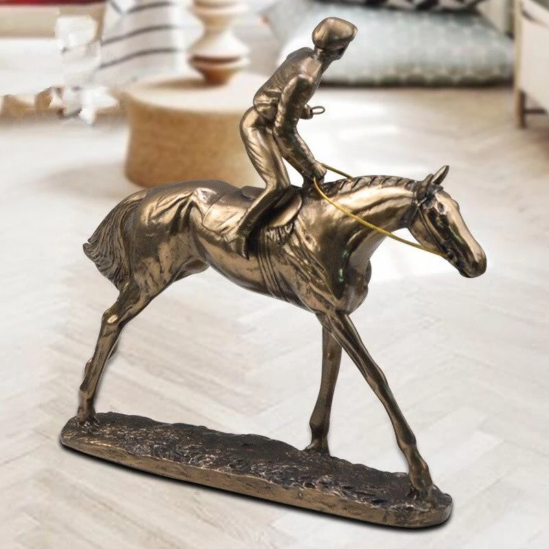 RetroHorseRacingAnimalJockeySportResinAndCopperSculpturesandStatues-Homeko3 Retro Horse Racing Animal Jockey Sport Resin And Copper Sculptures and Statues - Homeko