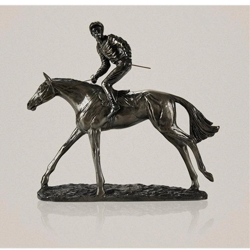 RetroHorseRacingAnimalJockeySportResinAndCopperSculpturesandStatues-Homeko4 Retro Horse Racing Animal Jockey Sport Resin And Copper Sculptures and Statues - Homeko