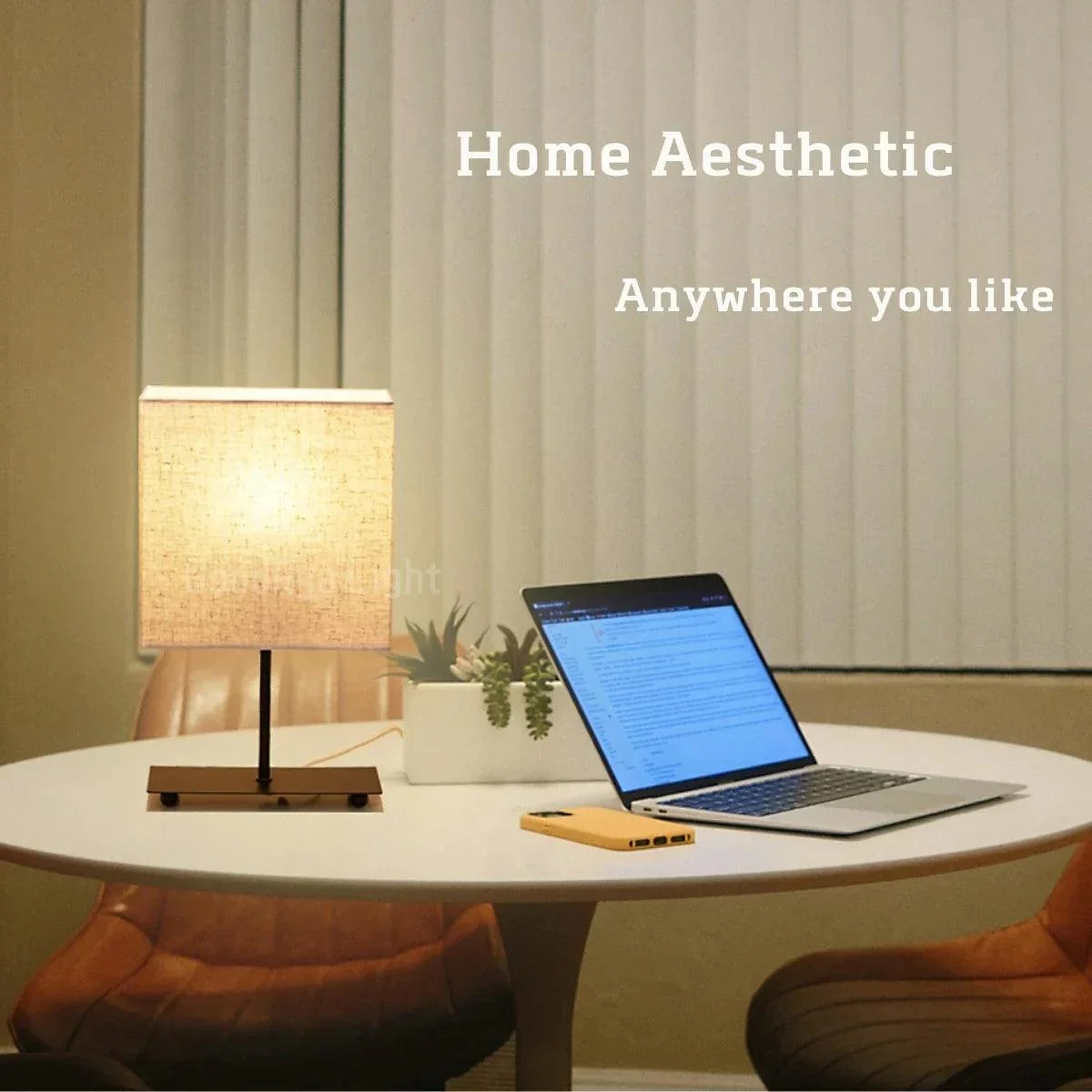 Retro Japanese Fabric Table Lamp USB Dimmable Lighting Bedside - Homeko