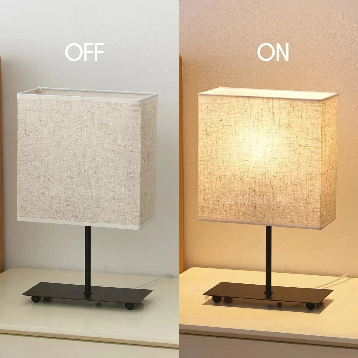 Retro Japanese Fabric Table Lamp USB Dimmable Lighting Bedside - Homeko