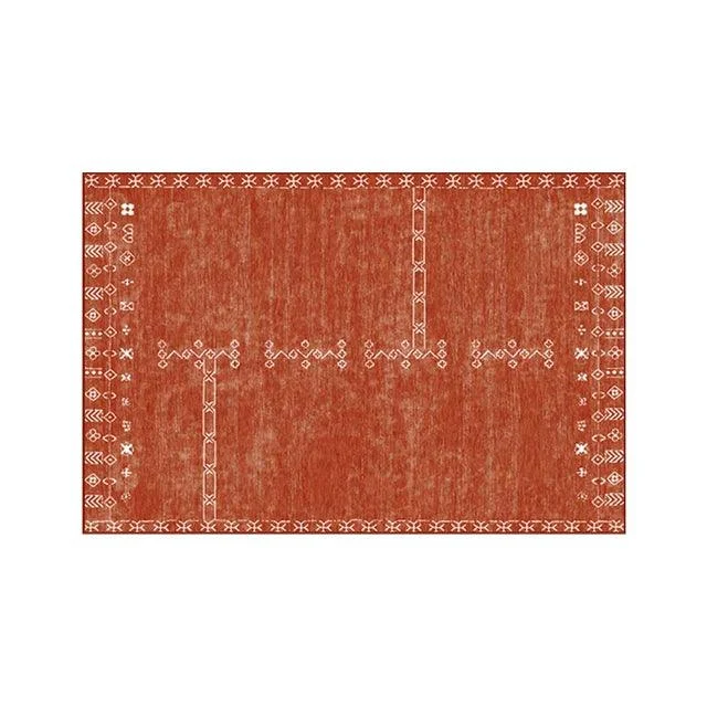 Retro Minimal Red Black Rug for Living Room Carpet - Homeko