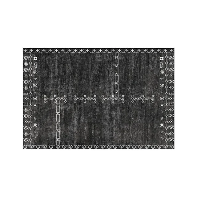 Retro Minimal Red Black Rug for Living Room Carpet - Homeko