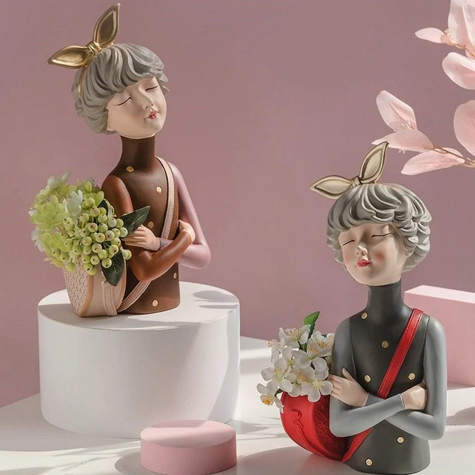 RetroModernLadyDecorativeVase-Homeko3 Retro Modern Lady Decorative Vase - Homeko