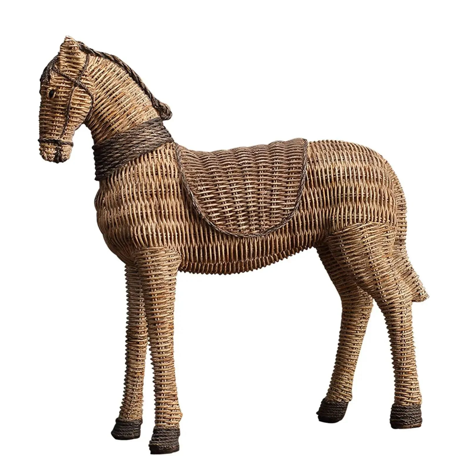 RetroRattanHorseArtCraftsHandmadeOfficeDecorGiftSculpturesandStatues-Homeko6 Retro Rattan Horse Art Crafts Handmade Office Decor Gift Sculptures and Statues - Homeko