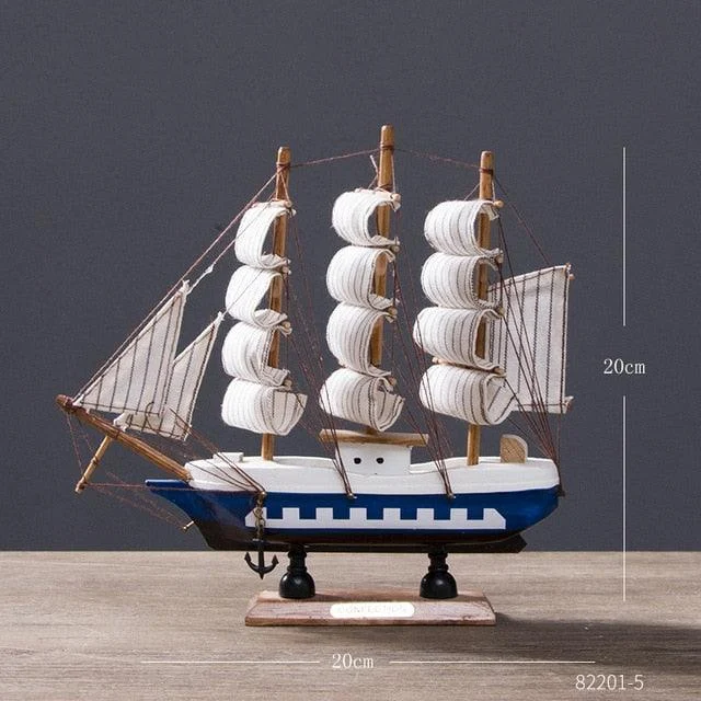 RetroWoodenHandmadeSailboatMiniature-Homeko10 Retro Wooden Handmade Sailboat Miniature - Homeko