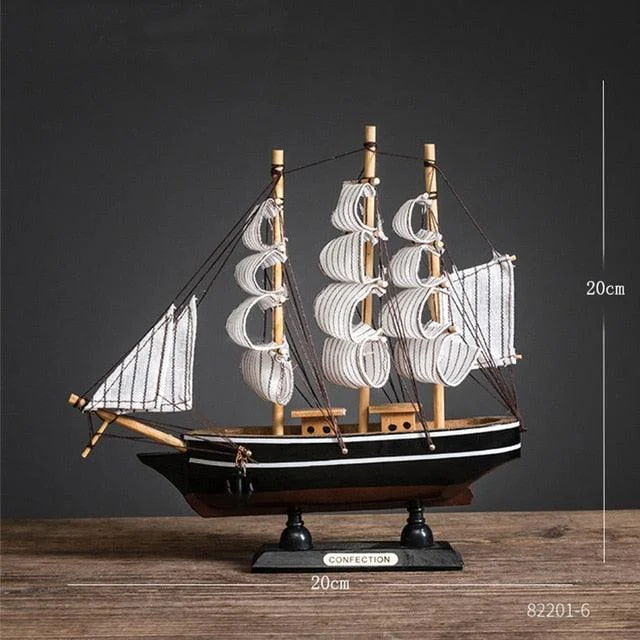RetroWoodenHandmadeSailboatMiniature-Homeko11 Retro Wooden Handmade Sailboat Miniature - Homeko