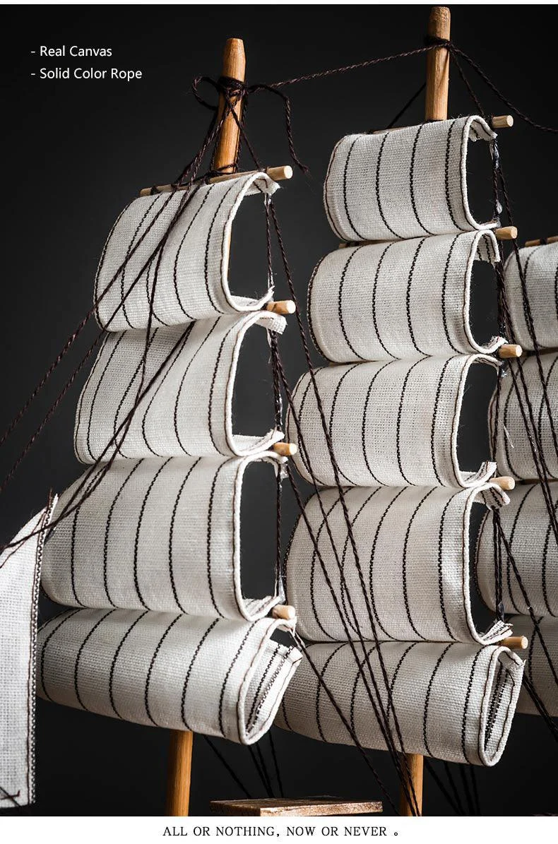 RetroWoodenHandmadeSailboatMiniature-Homeko4 Retro Wooden Handmade Sailboat Miniature - Homeko