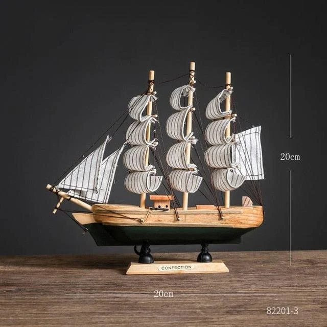 RetroWoodenHandmadeSailboatMiniature-Homeko8 Retro Wooden Handmade Sailboat Miniature - Homeko