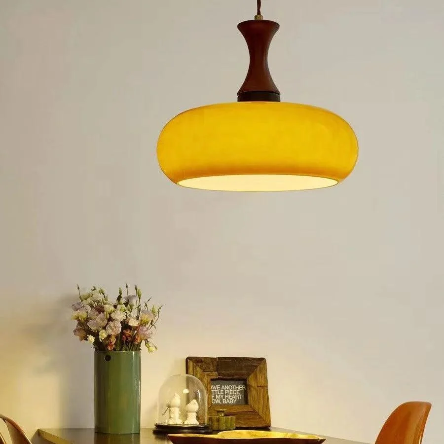 RetroWoodenOrangeDomeKitchenIslandHangingLight-Homdiy_2 Retrowoodenorangedomekitchenislandhanginglight Homdiy 2