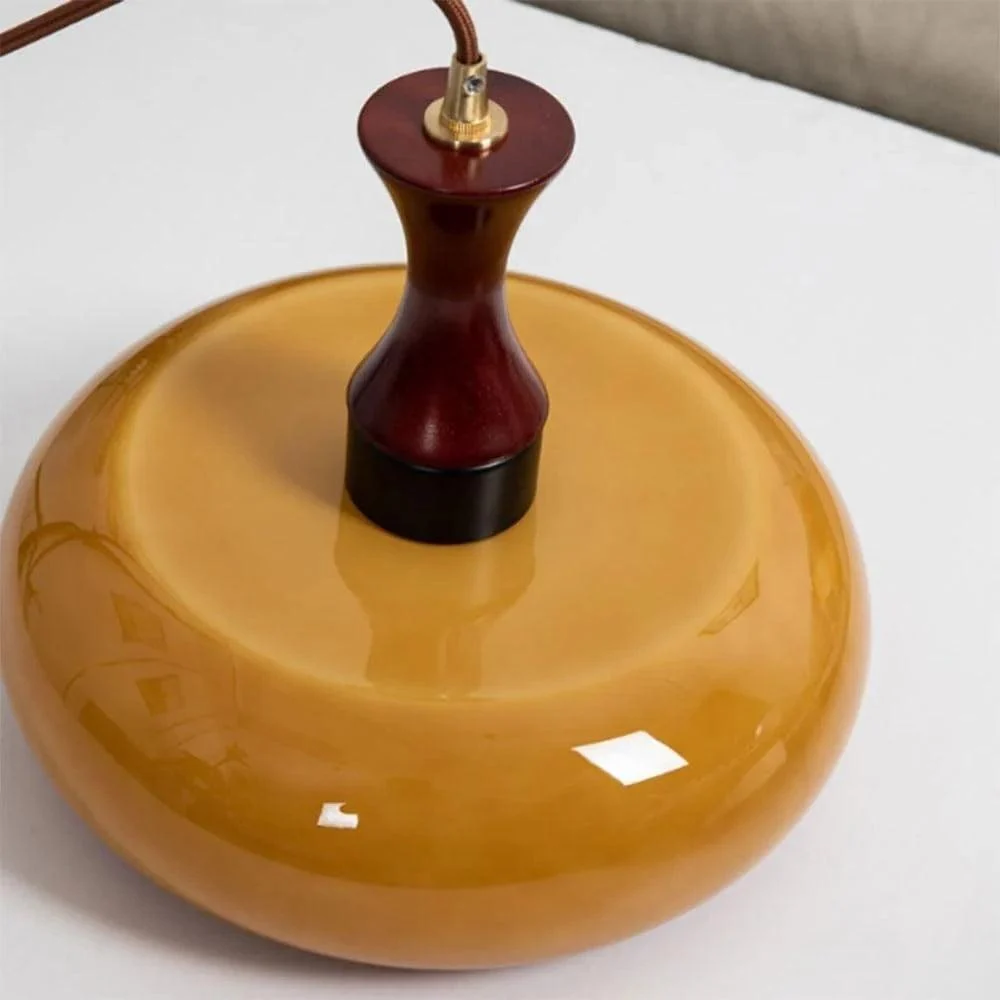 RetroWoodenOrangeDomeKitchenIslandHangingLight-Homdiy_3 Retrowoodenorangedomekitchenislandhanginglight Homdiy 3