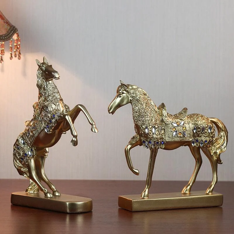 Retro lucky horse ornaments Sculptures and Statues - Homeko
