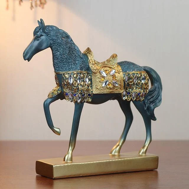Retro lucky horse ornaments Sculptures and Statues - Homeko