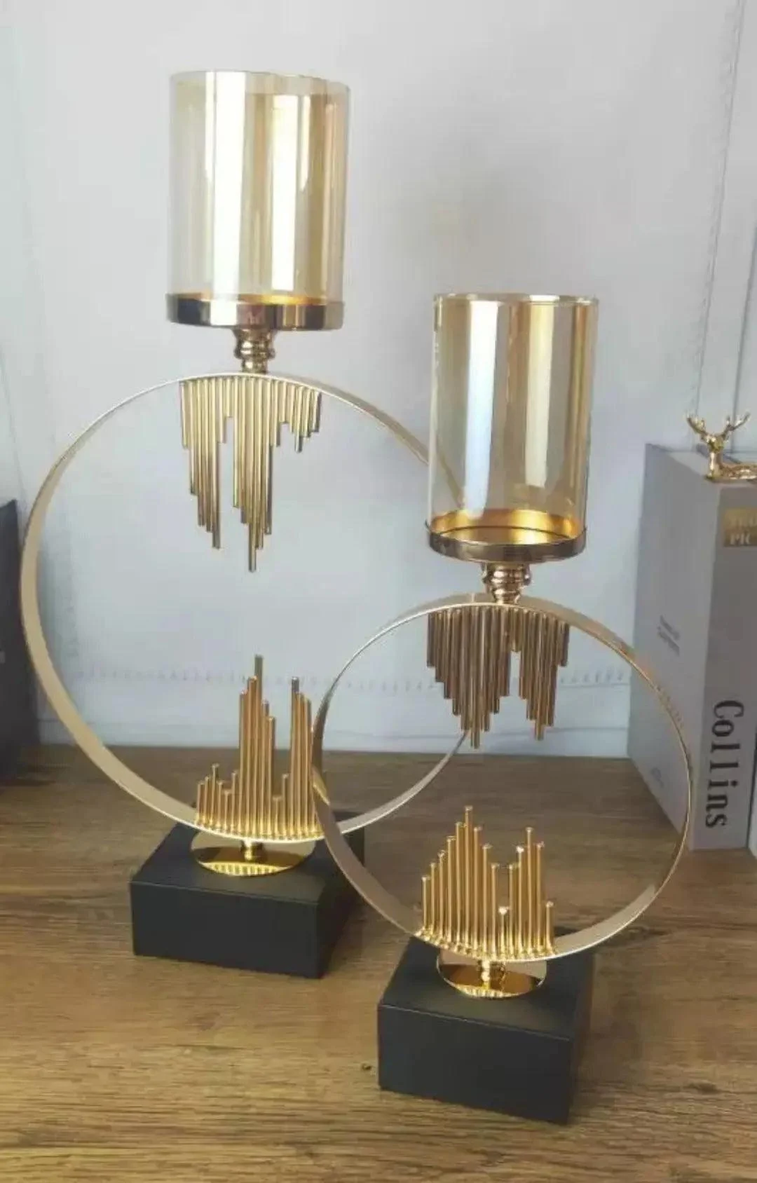 Ring Metal & Glass Candle Holder - ISTANBULLU LTD