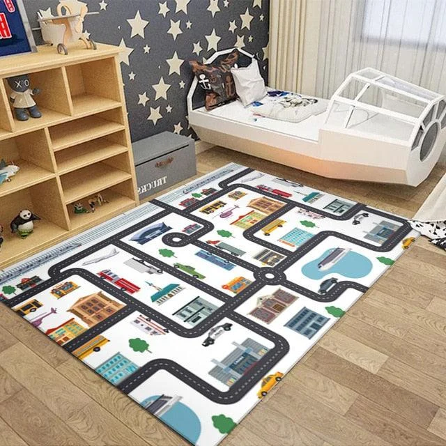 RoadTrafficRouteMapCarpetforChildrenRugsBoysGirls-Homeko10 Road Traffic Route Map Carpet for Children Rugs Boys Girls - Homeko
