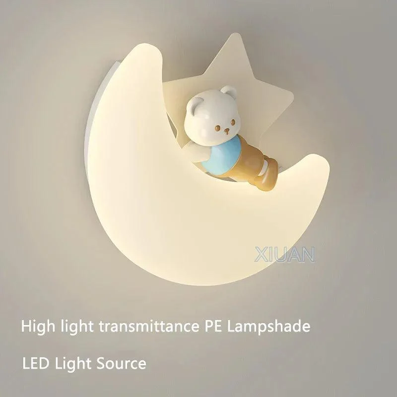 Romantische-Maan-Wandlamp-Voor-Kind-Kids-Slaapkamer-Bed-Indoor-Verlichting-Dier-Cartoon-Engel-Meisje-Beer-Muur Romantische Maan Wandlamp Voor Kind Kids Slaapkamer Bed Indoor Verlichting Dier Cartoon Engel Meisje Beer Muur