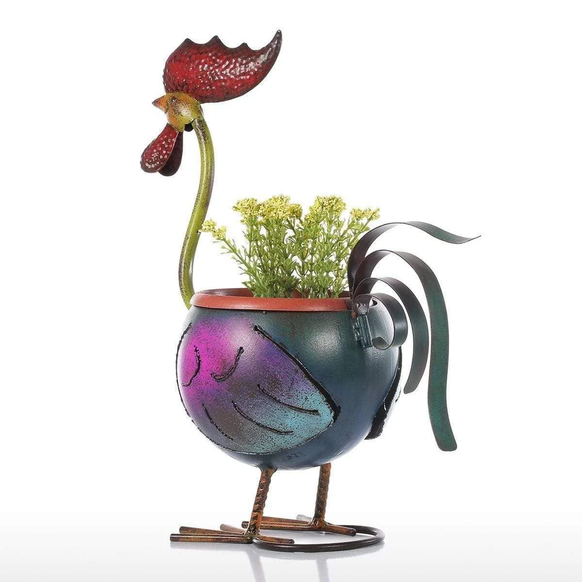 Rooster-Garden-Plant-Pot-Whimsical-Charm-4 Rooster Garden Plant Pot Whimsical Charm 4