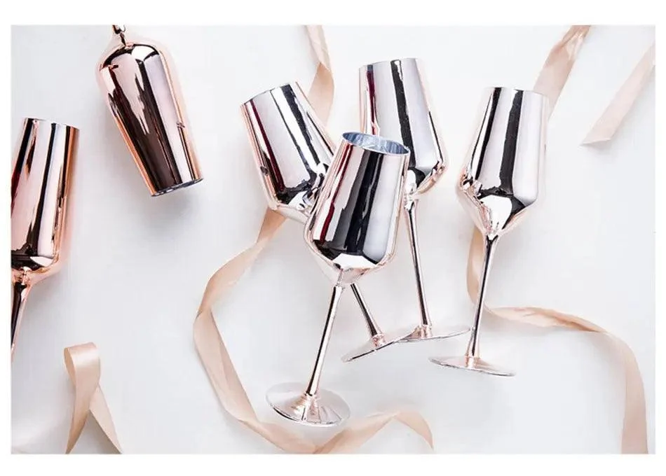 Rose Gold Champagne Flutes - ISTANBULLU LTD