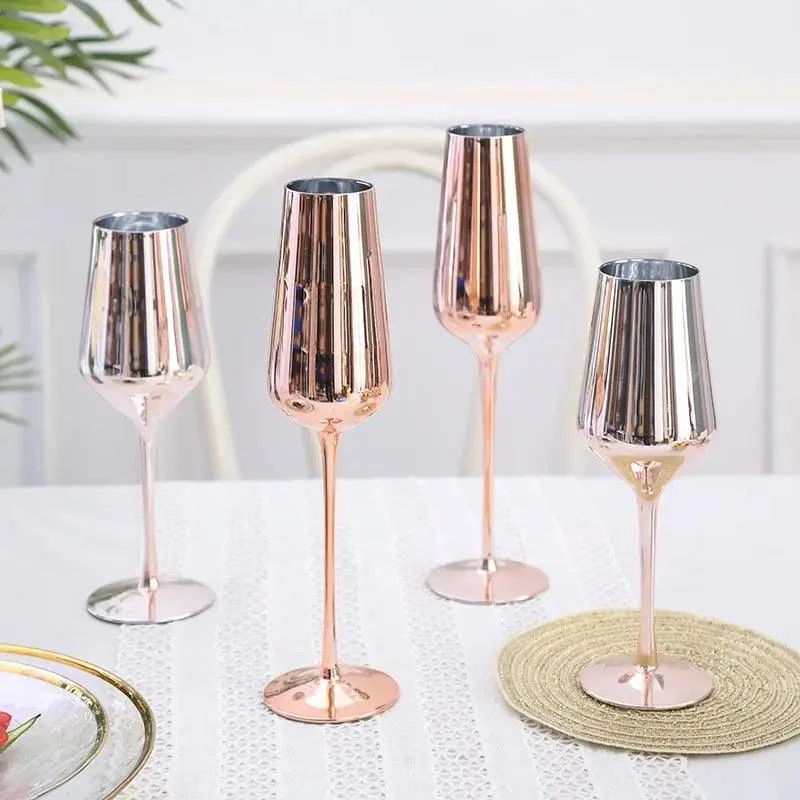 Rose Gold Champagne Flutes - ISTANBULLU LTD