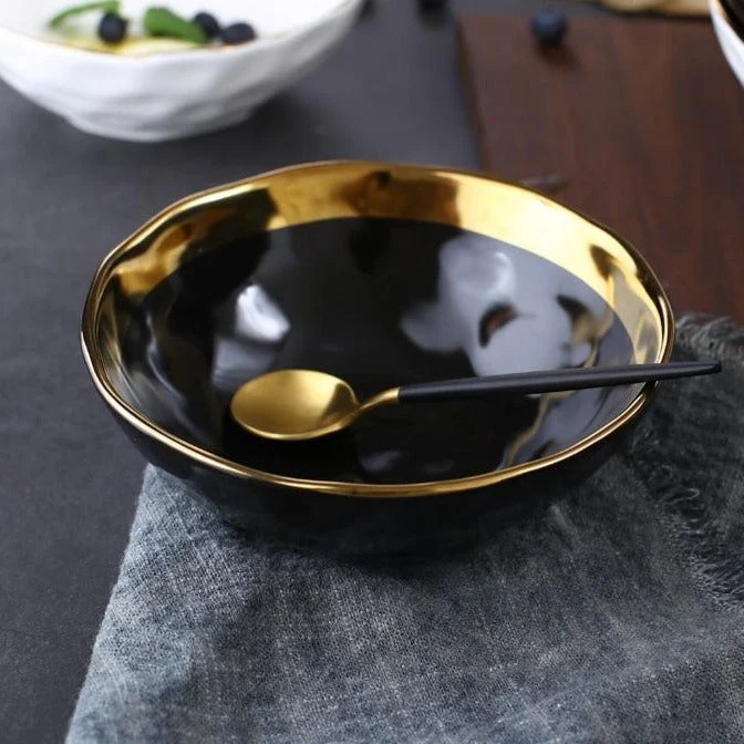 Round-White-Black-Ceramic-Salad-Bowl-Gold-Japanese-Style-Noodle-Container-For-Soup-Rice-Bowl-Ceramica Round White Black Ceramic Salad Bowl Gold Japanese Style Noodle Container For Soup Rice Bowl Ceramica