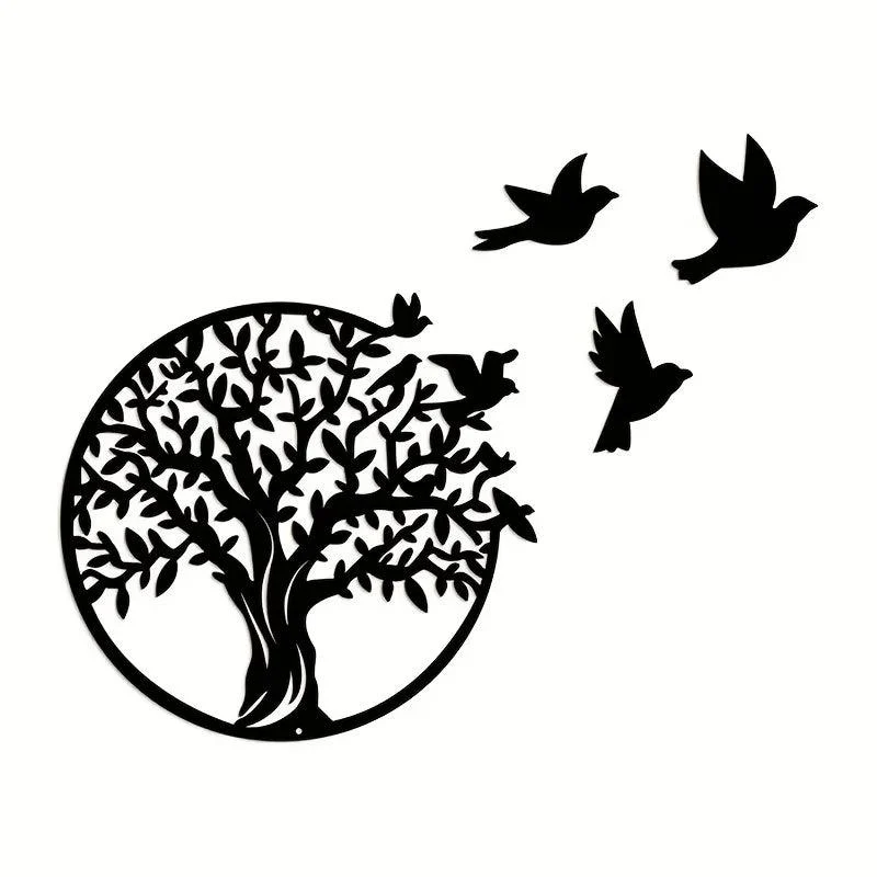RoundMetalTreeWallDecor-Homeko4 Round Metal Tree Wall Decor - Homeko