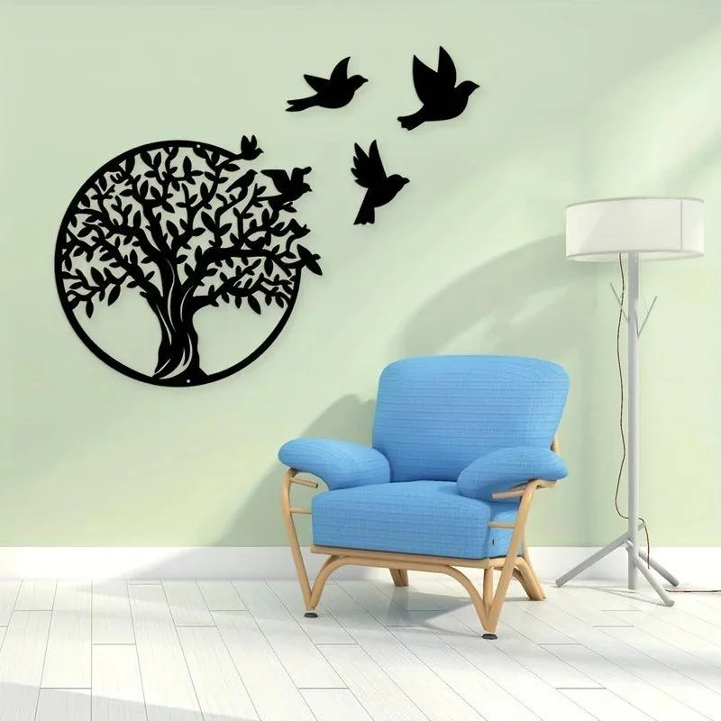 RoundMetalTreeWallDecor-Homeko5 Round Metal Tree Wall Decor - Homeko